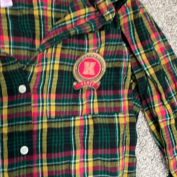 Savage x Fenty Green Plaid Long Sleeve Shorts Pajama Set - Picture 3 of 13